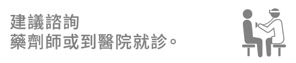 建議諮詢藥劑師或到醫院就診。